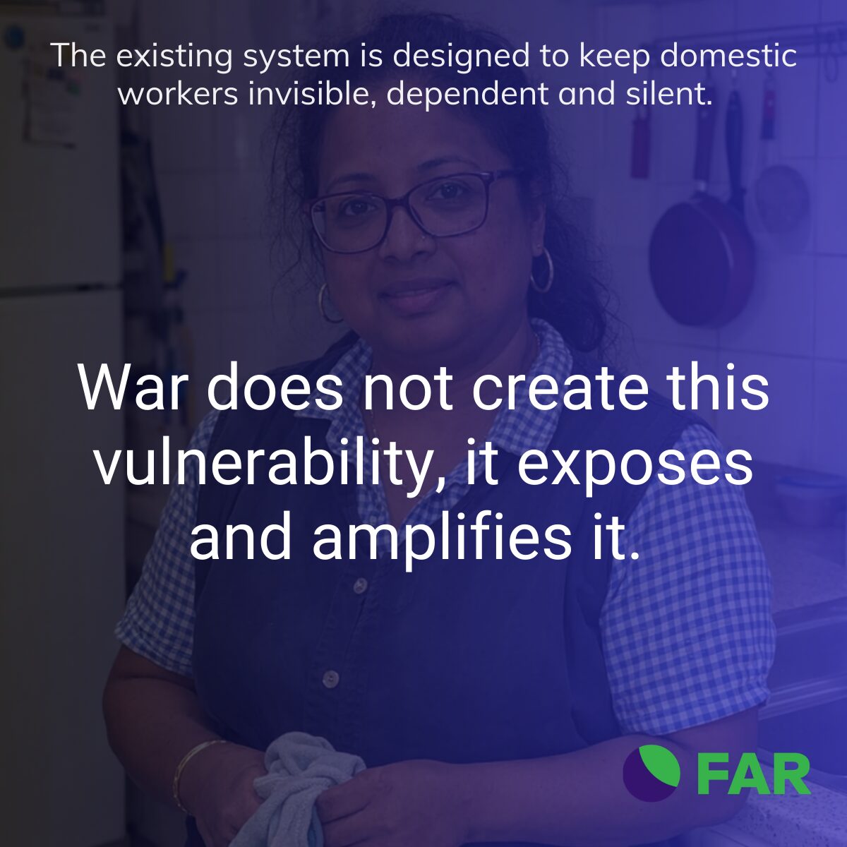 The existing legal architecture is designed to keep domestic workers invisible, dependent and silent. War does not create this vulnerability, it exposes and amplifies it. (5)